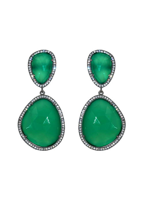 Green Onyx Drop Earrings