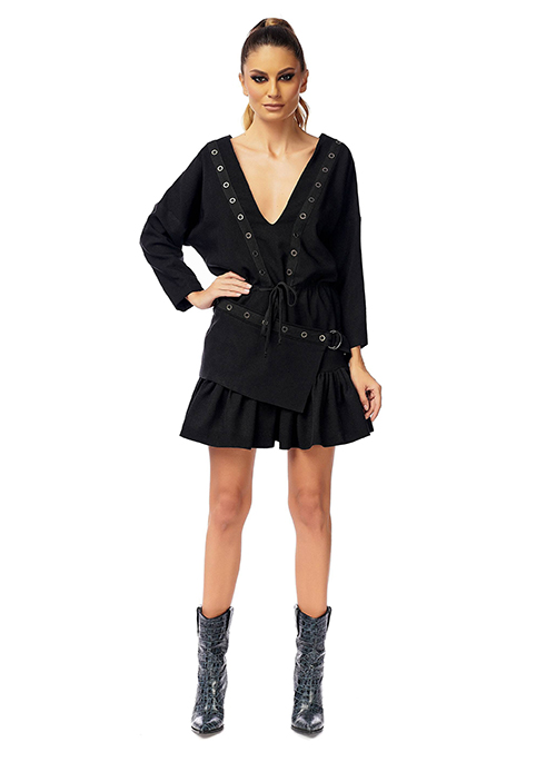 Studded Long Sleeve Dress
