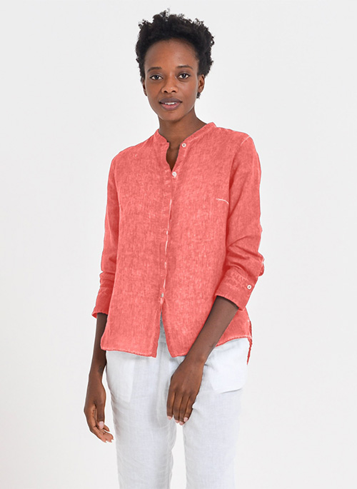 Banded Collar Shirt