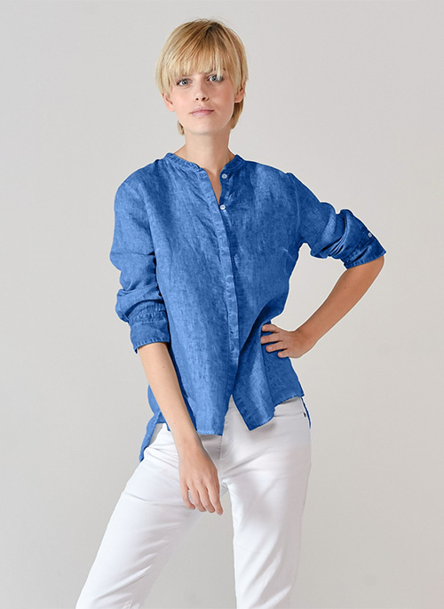 Banded Collar Shirt
