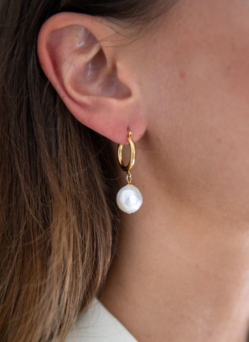 Pearl Hoop Earring