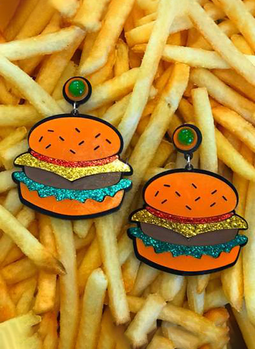 Cheeseburger Earrings