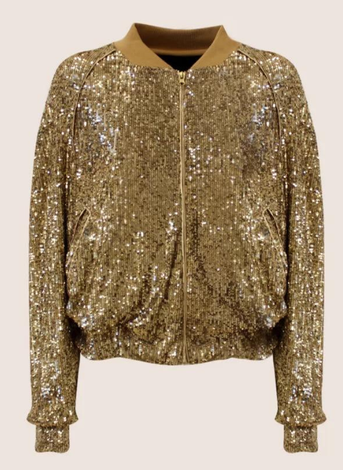 Jessica Gold Sequin Bomber