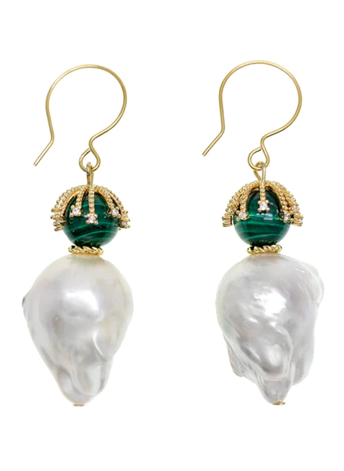 Malachite Hook Earrings