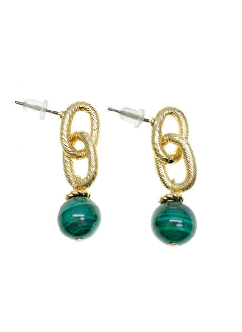 Malachite Chain Earrings