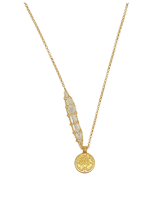 Quartz Coin Necklace