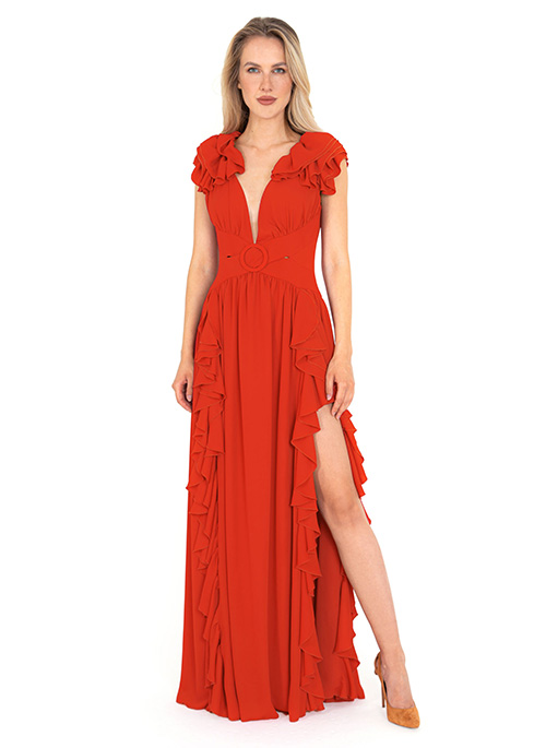 Orange Chiffon Dress