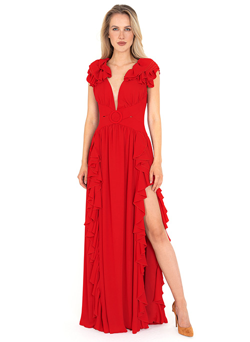 Red Chiffon Dress