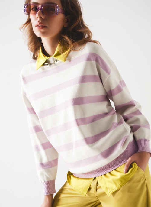 Purple Striped Sweater