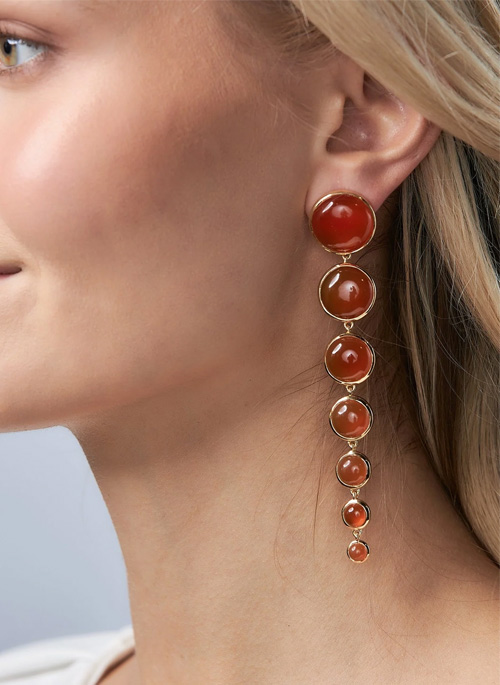 Orange Chalcedony Earrings