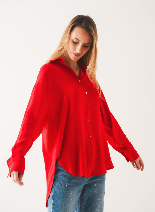Red Oversized Shirt