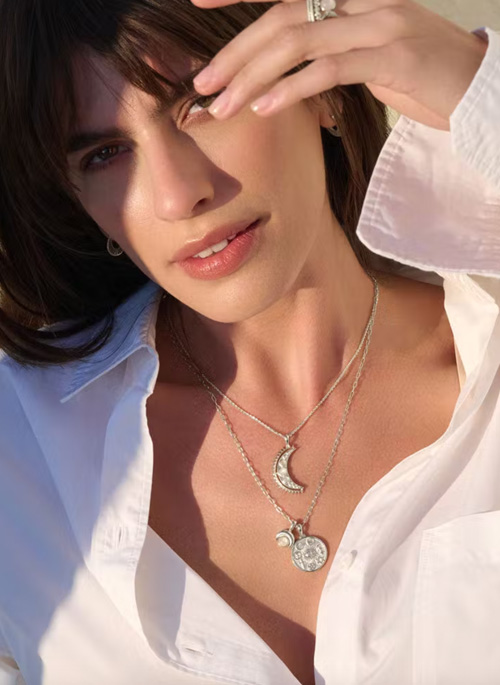 Moonstone Crescent Necklace