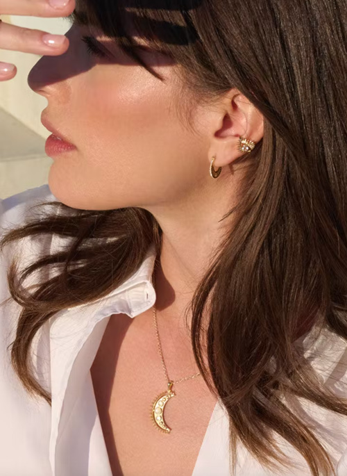 Moonstone Crescent Necklace