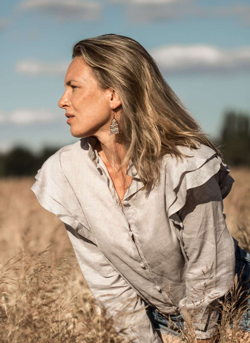 Ruffled Linen Blouse
