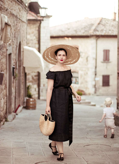 Embellished Linen Dress