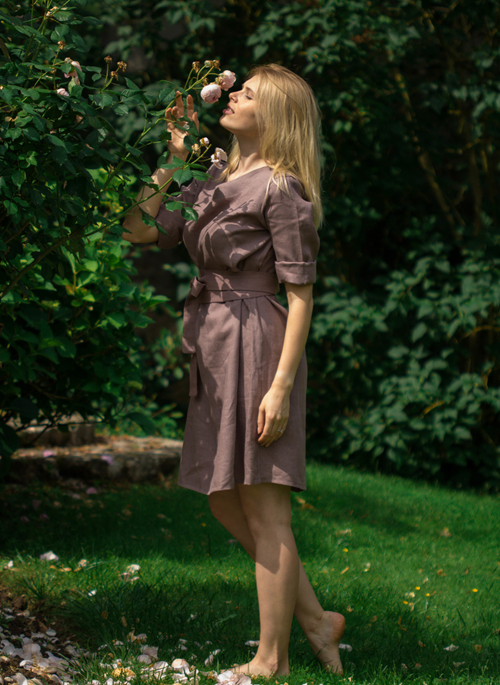 Lavender Linen Dress