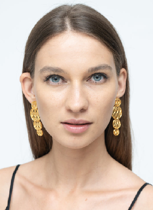 Gold Four Drop Earrings