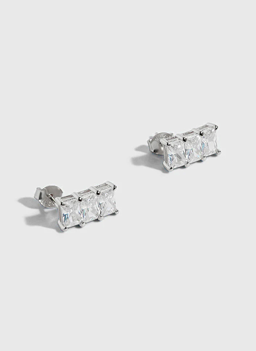 Triple Studs Silver