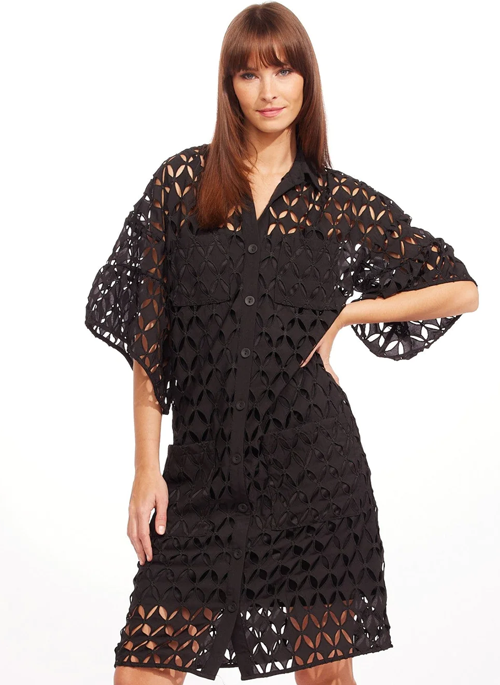 Cutwork Shirt Dress
