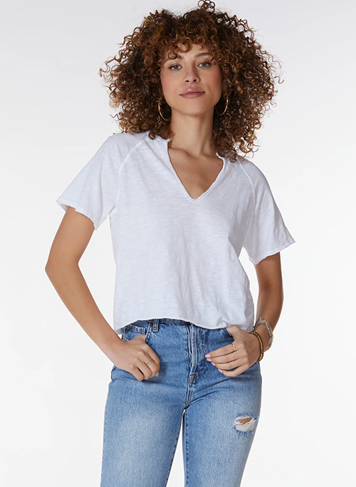 Cropped Neck Tee