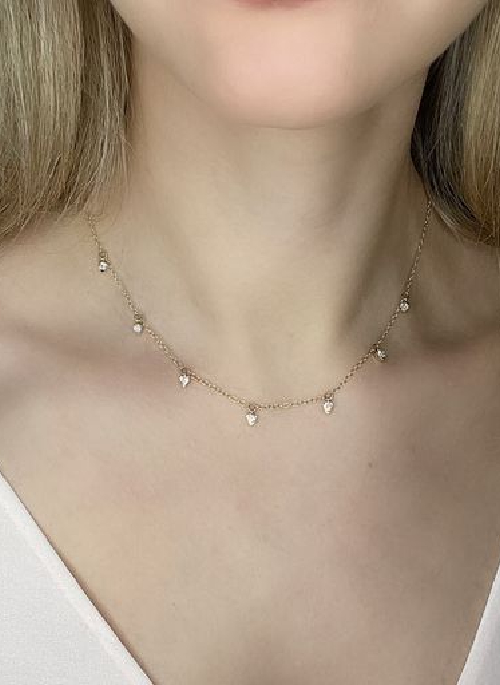Starlight Diamond Aquamarine Necklace