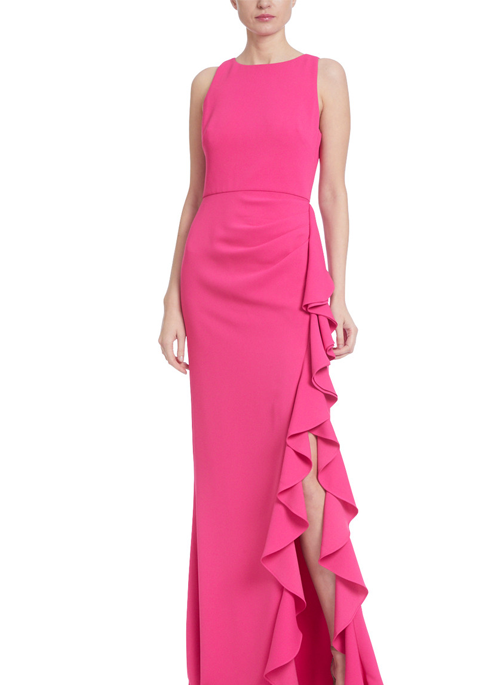 Ruffled Sleeveless Gown