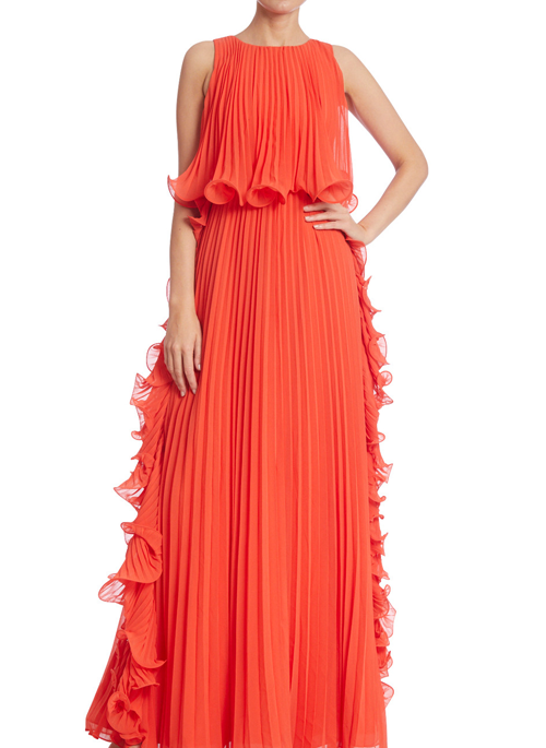 Sleeveless Pleated Gown