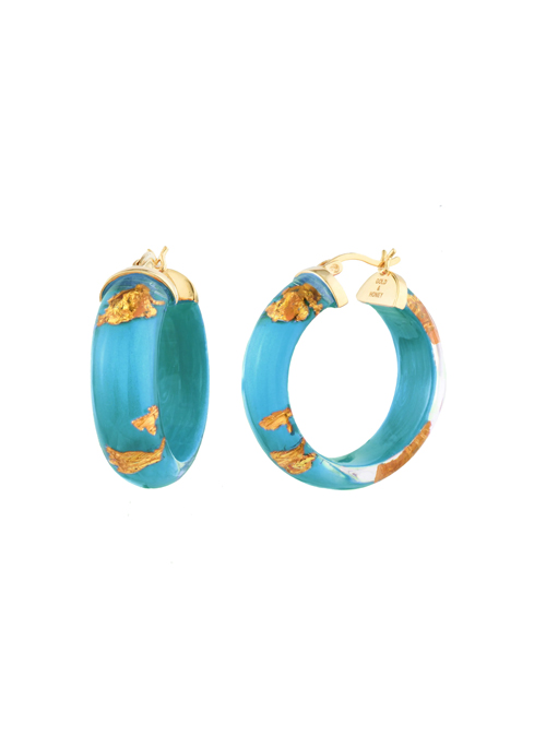 Mini Leaf Lucite Hoops