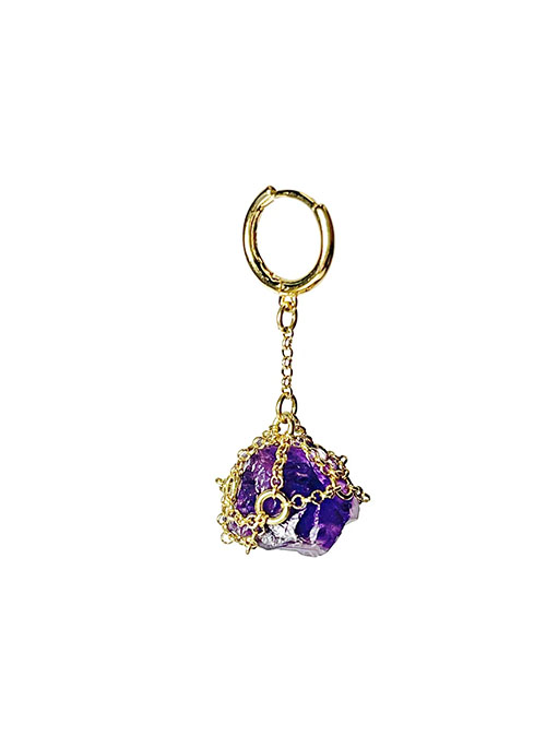 Amethyst Cage Earring