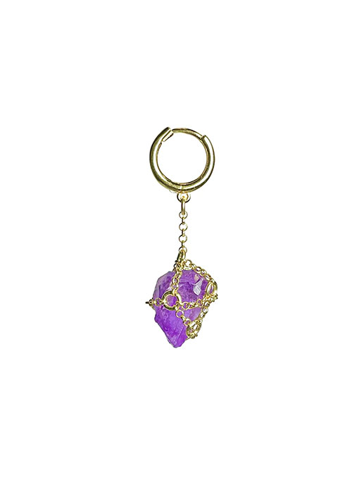 Amethyst Cage Earring