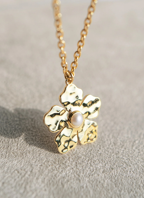 Hammered Flower Pendant