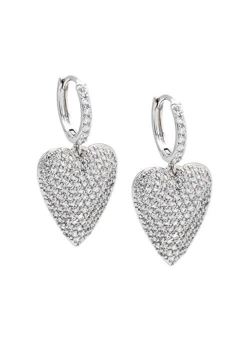 Pave Heart Earring