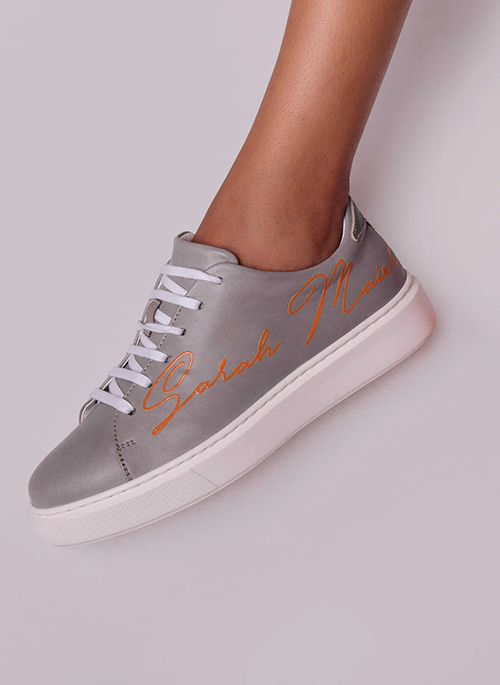 Grey and Orange Sneakers