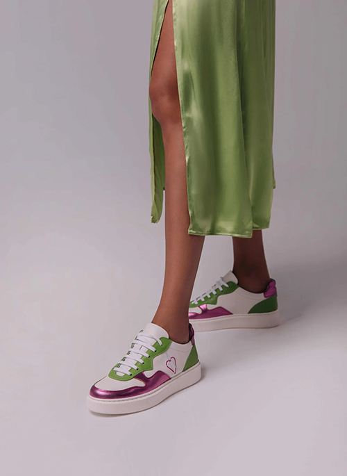 Pink and Green Sneakers