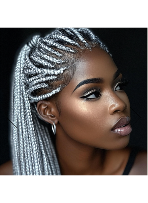  Silver Braiding Hair