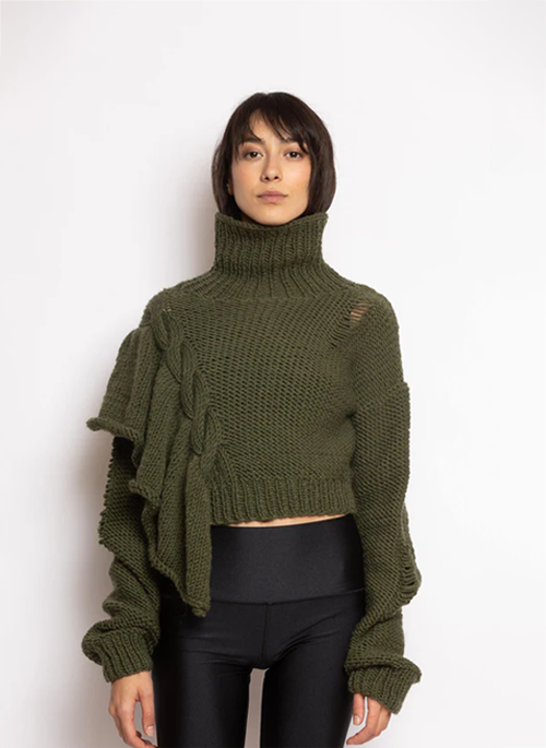 Cropped Wool Sweater