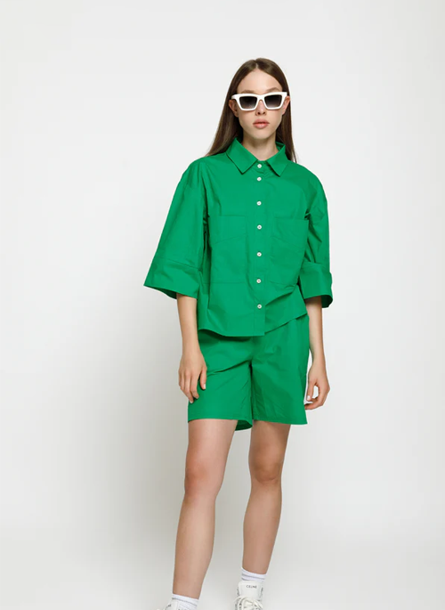 Green Poplin Shirt