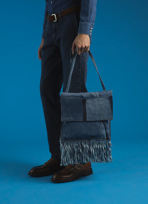 Denim Messenger Bag