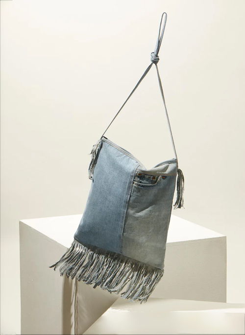 Denim Fringe Bag