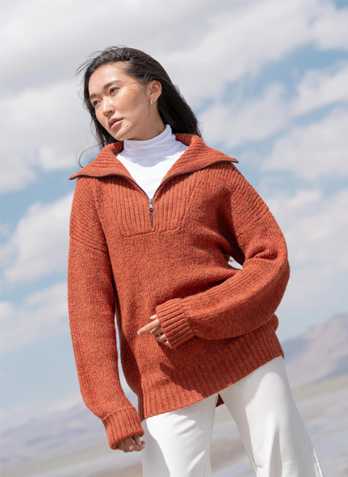 Half-Zip Alpaca Sweater