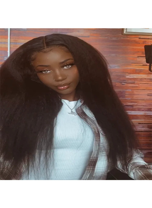 6 by 6 Cambodian Kinky Straight Closure Wig