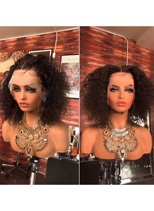 Cambodian Loose Curly Frontal Bob Wig