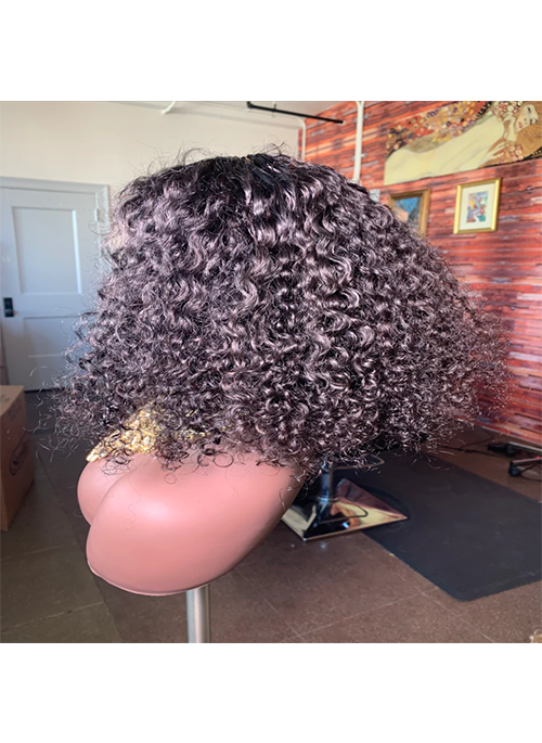 Cambodian Tight Curly Frontal Bob Wig