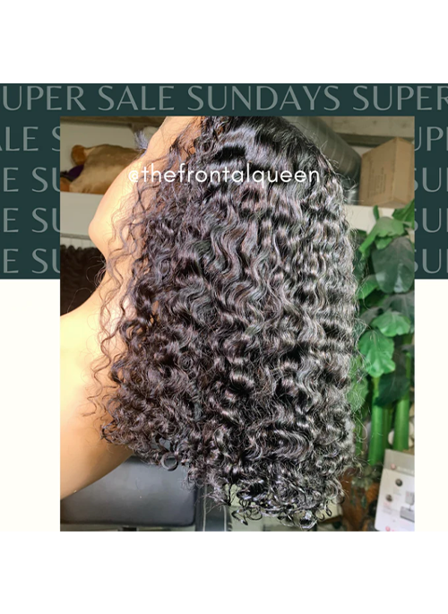 Cambodian Tight Curly Frontal Bob Wig