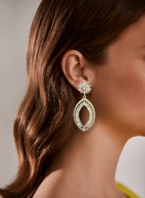 Crystal Pear Earrings