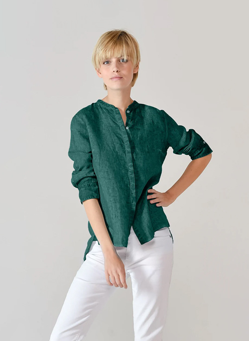 Banded Collar Shirt