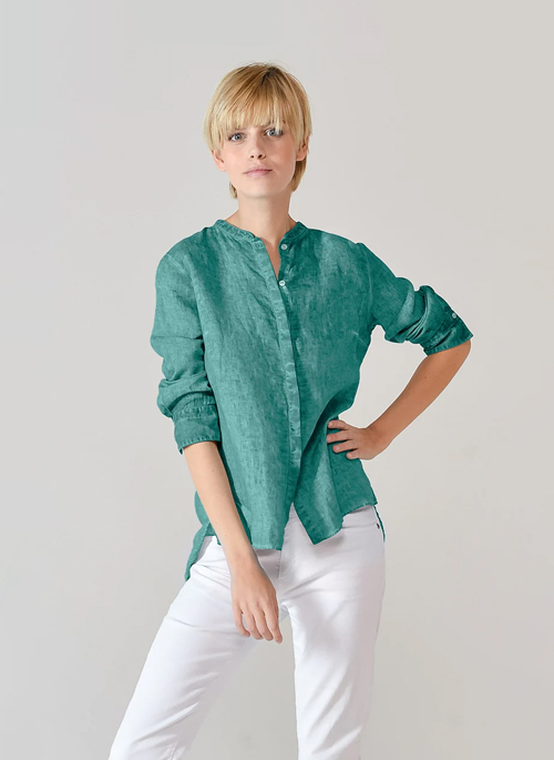 Banded Collar Shirt