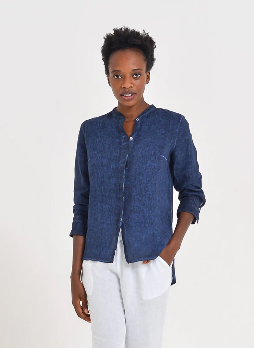 Banded Collar Shirt