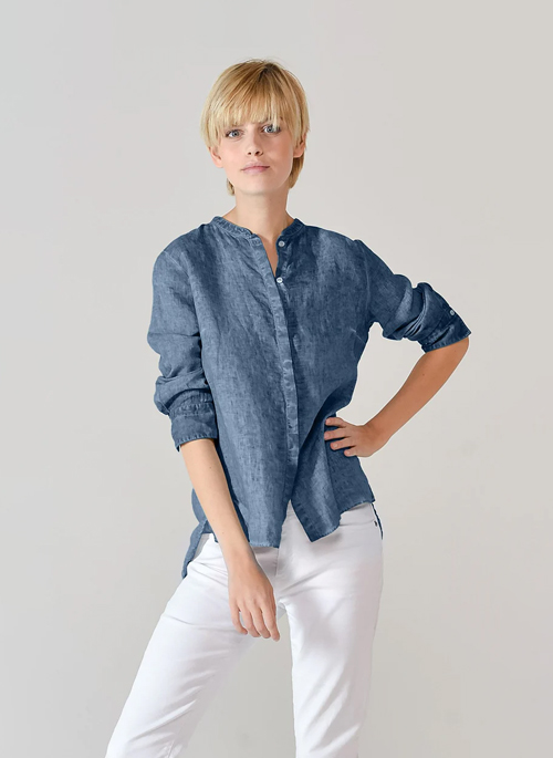 Banded Collar Shirt