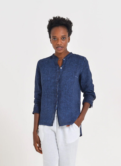 Banded Collar Shirt